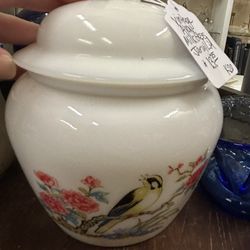 Lovely Vintage AVON Milk Glass Jar w/ Lid