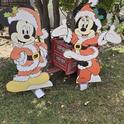 Mickey and Minnie Christmas Yard Decor