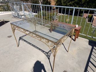 Gold leafed glass table