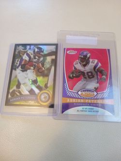 Two Numbered Adrian Peterson football refractor lot-mint