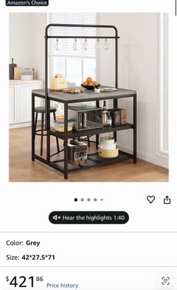 Kitchen Island + 2 Bar Stools Set – Great Condition