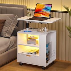 Led Nightstand for Laptop Bookcase Desk
