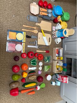 Pottery Barn toddler play kitchen + accessories