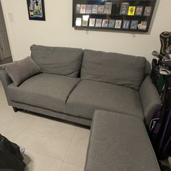 Light Blue Couch With Ottoman (You Pick Up)