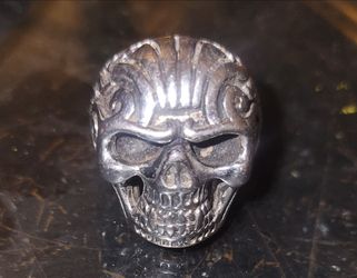 Stainless Steel Tribal Skull Ring