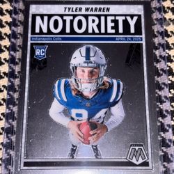 Tyler Warren Notoriety Rookie Football Card Panini Mosaic Insert Colts