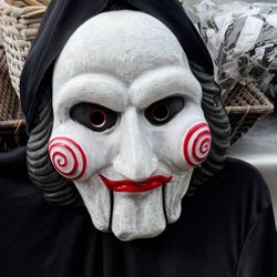 Halloween Mask And Black Dress Size 12 