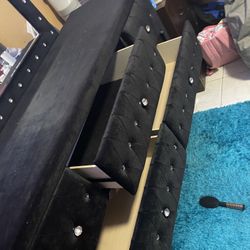 Black Suede 3set & Bed Room Set