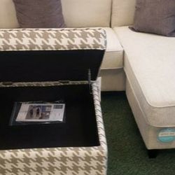 Sectional and ottoman