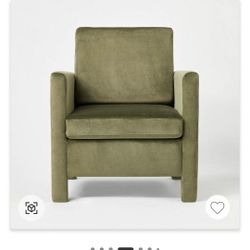 Studio McGee Velvet Olive Chair + Ottoman 