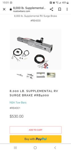 RV/Motorhome NSA Surge Braking System