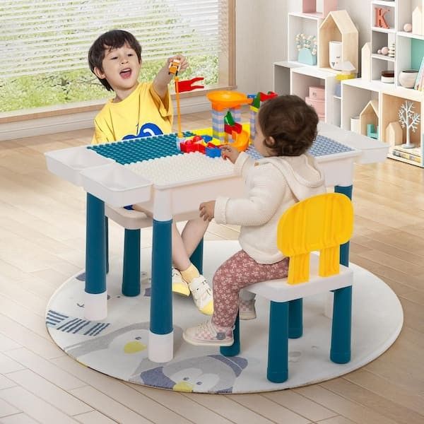 Kids Activity Table and Chair Set w/Toy Storage and 100-Pieces Compatible Building Blocks, NEW
A8-20N
Brand new in box