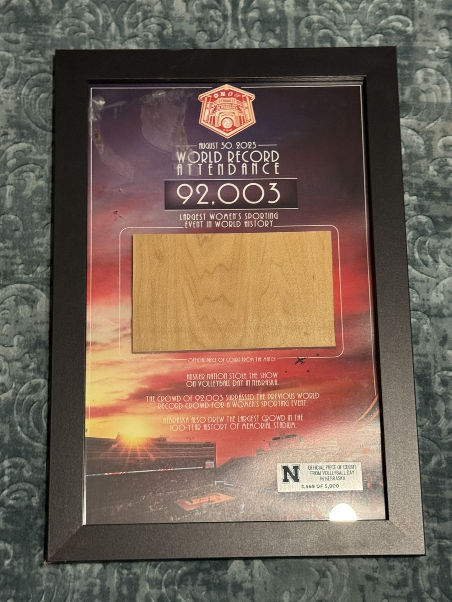 Husker Volleyball Commemorative Court Piece