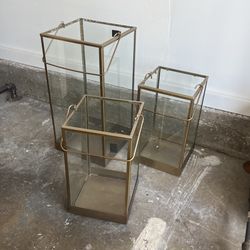 Set of 3 Brass lanterns 