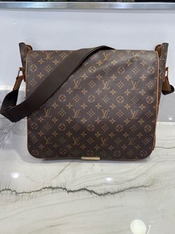 Authentic Louis Vuitton Abbesses Brown Monogram Canvas Leather Messenger Crossbody Bag