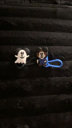 Mickey Mouse Halloween sylicone straw caps Set of 2
