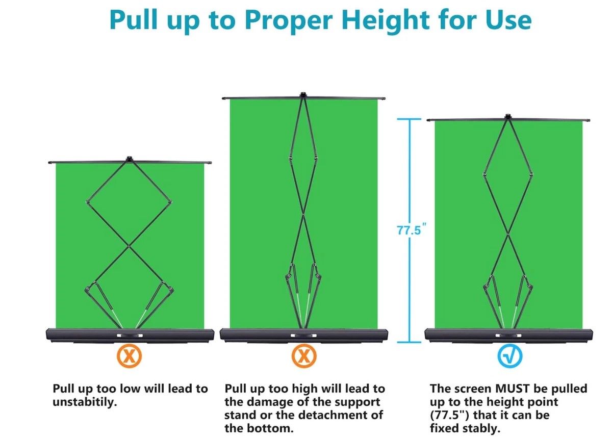 Neewer Pro Green Screen Backdrop Collapsible Chromakey Panel Professional Video Film Maker Streaming
