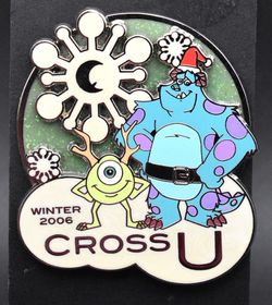 Disney Winter 2006 Cross U Monsters Inc Sully Mike Wazowski LE 2007 Pin (C4)