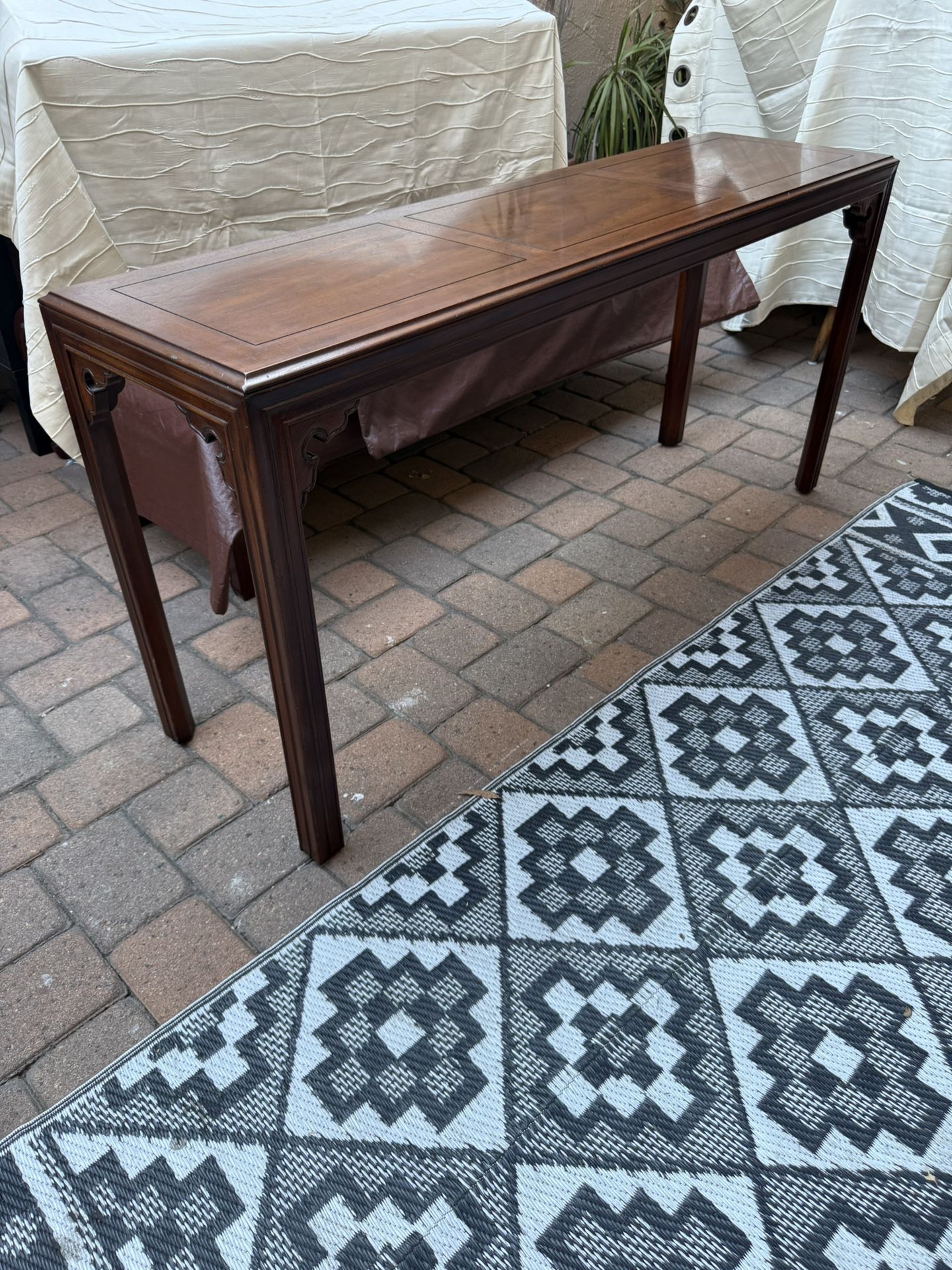 Vintage Console Table – Solid Wood – 58”x16”x28”