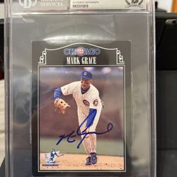 Mark Grace 11Th Cubs Convention Signed Card Beckett Coa