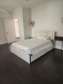 Full size bed with LED lights and 4 drawers underneath