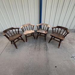 Antique looking solid wood dining chairs $58