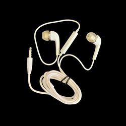  3.5mm White Audio Jack Universal Solid Sound Wired Earphone with Volume Control and Mic