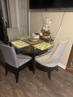 Glass table & chairs
