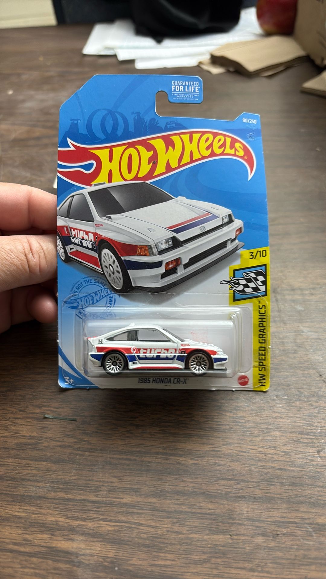 HOT WHEELS-NEW-1985 HONDA CR-X--(TURBO)-SEALED ON CARD-3/10
