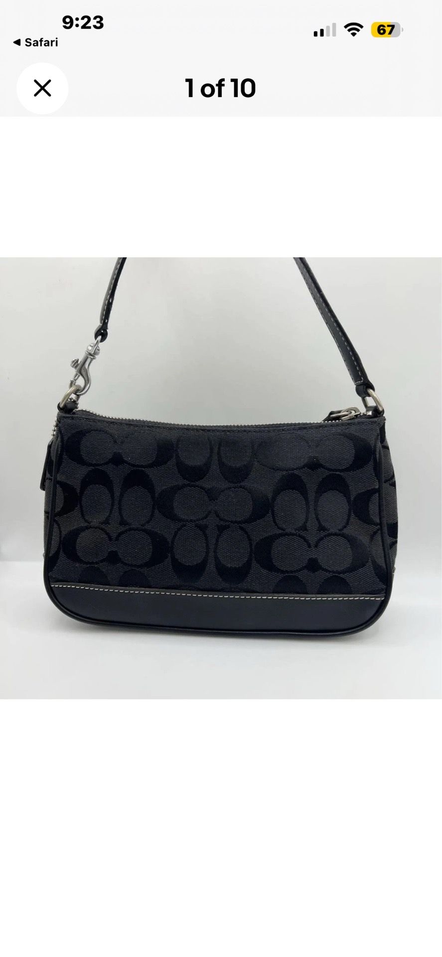 Coach 6094 Black Signature Canvas Demi Mini