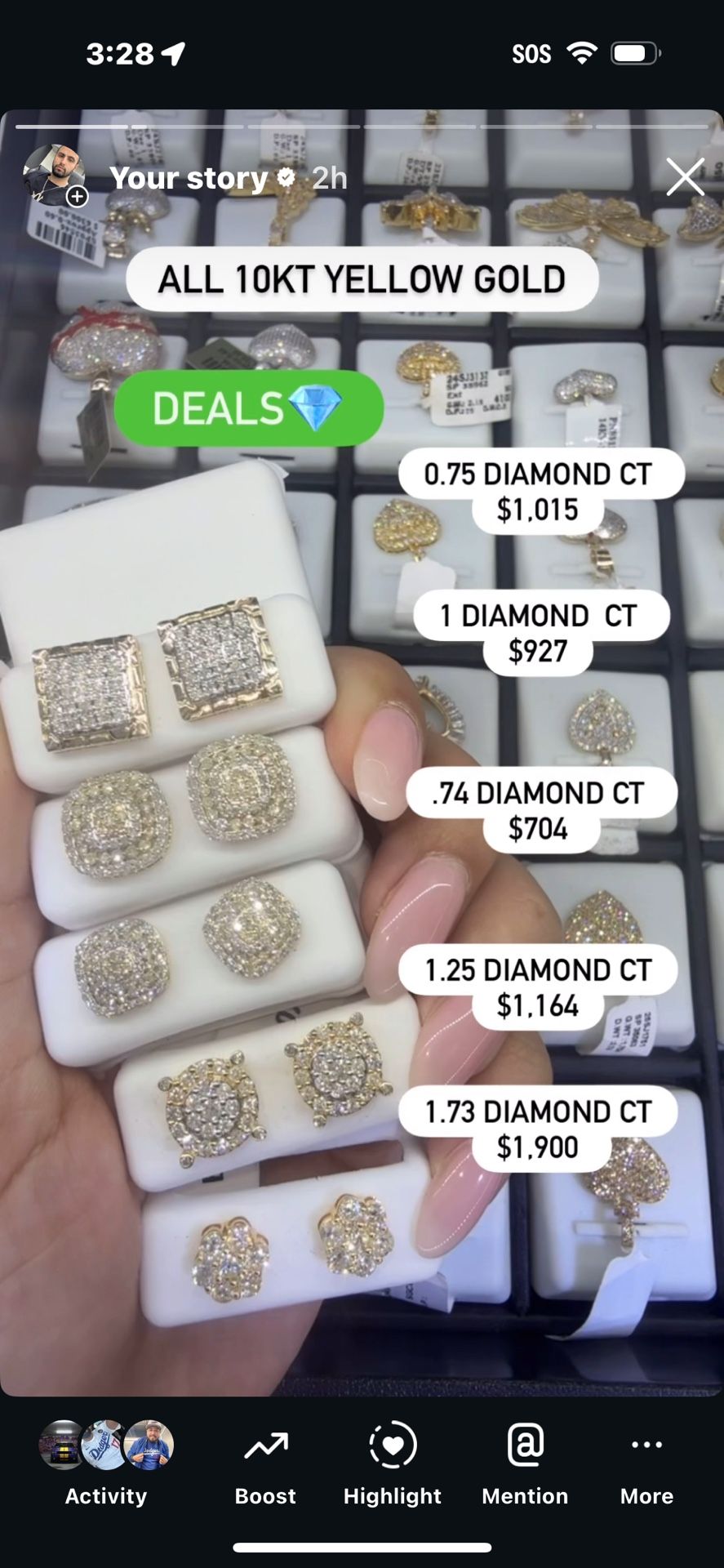 10KT GOLD DIAMOND EARRINGS 