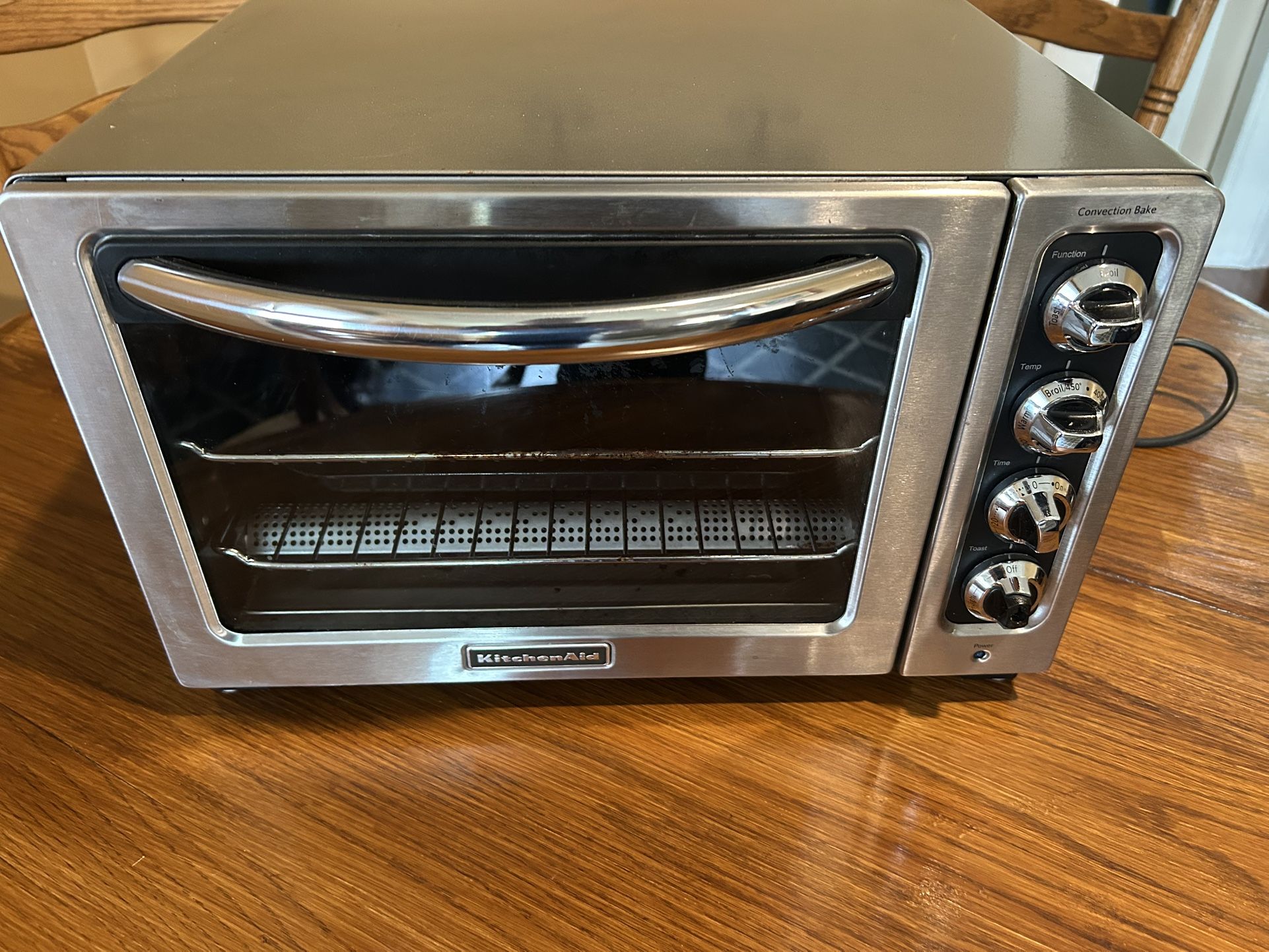 KitchenAid KCO222OB Compact 12in Silver Black Stainless Steel Convection Oven
