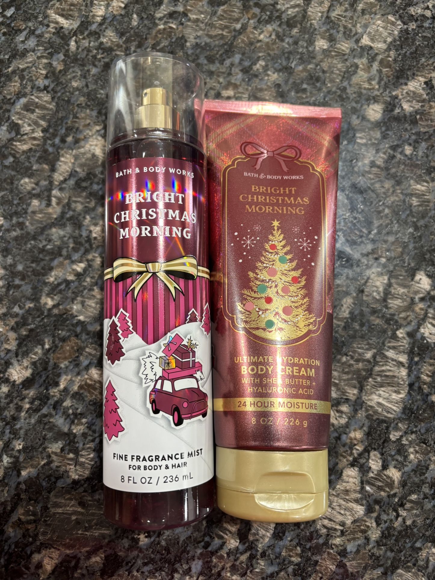 NEW BATH AND BODY WORKS BRIGHT CHRISTMAS MORNING FINE FRAGRANCE MIST AND ULTIMATE HYDRATION BODY CREAM $20 For The Set!!