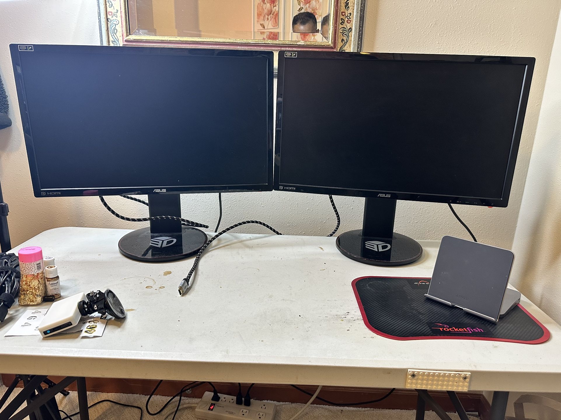 2 x Asus 24” 3D 1080 Gaming Monitors.