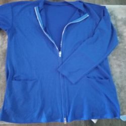 Women's Vibrant Blue Zip Up Cardigan 