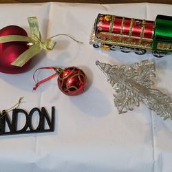 Ornaments Christmas Train Heart London Cross