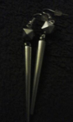 Silver spike earings and spiked bracelet