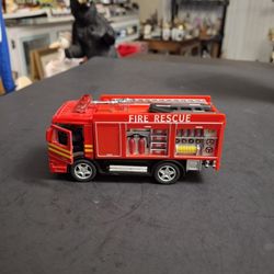 Die Cast 5" Kinsmart/Kinsfun Toy Rescue Fire Engine 🔥  Durable Metal W/Plastic Parts & Rubber Tires-"Pull Back" Action 1:50 Scale