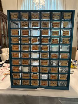 Vintage 60-Drawer Storage Cabinet Organizer - Blue (As-ls)