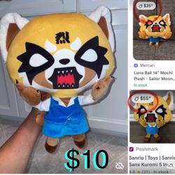 $10 Sanrio - AGGRETSUKO Rage Plush 16” tall in great condition
