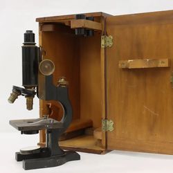 Antique Laboratory Microscope & Case, Spencer #52431 