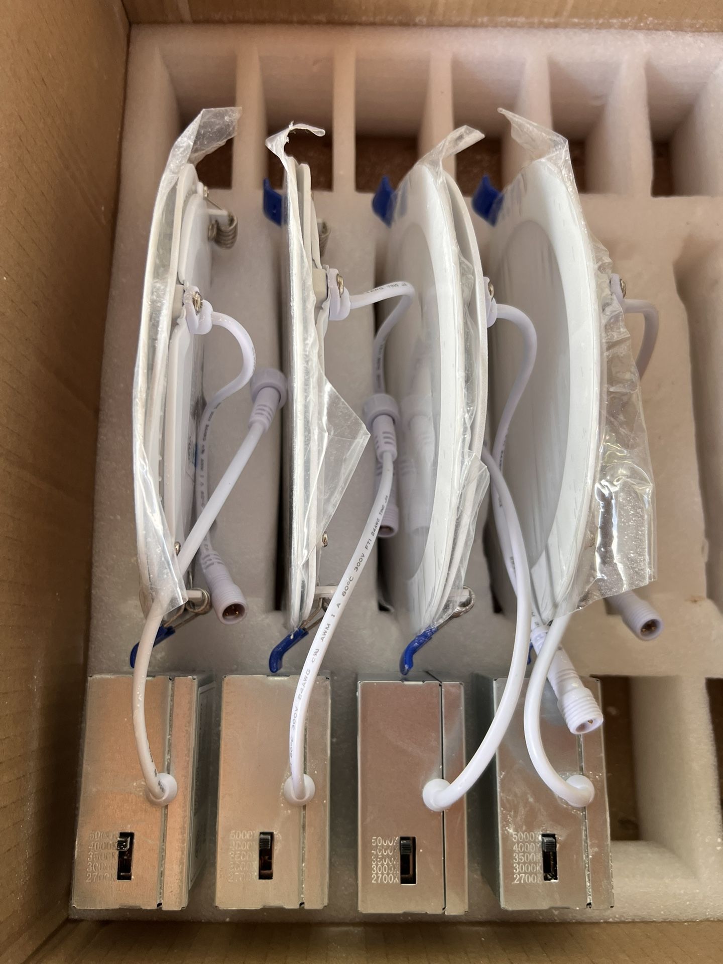 Ultra Thin, Led, Recessed Ceiling Lighting With Junction Box (4) Pack