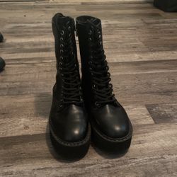 Leather Platform Boots