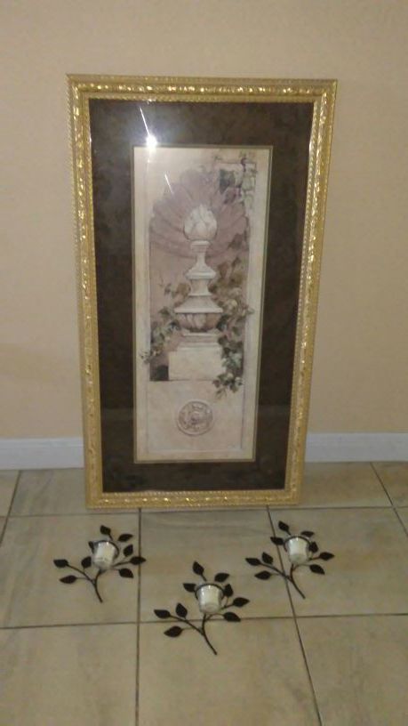 A frame with candles