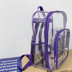Brand NEW-Clear/ Transparent Bookbag /backpack Brand new -various Colors For School Or Stadium Events 