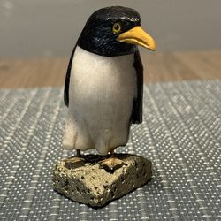 Handcrafted Penguin Figurine on Pyrite Base