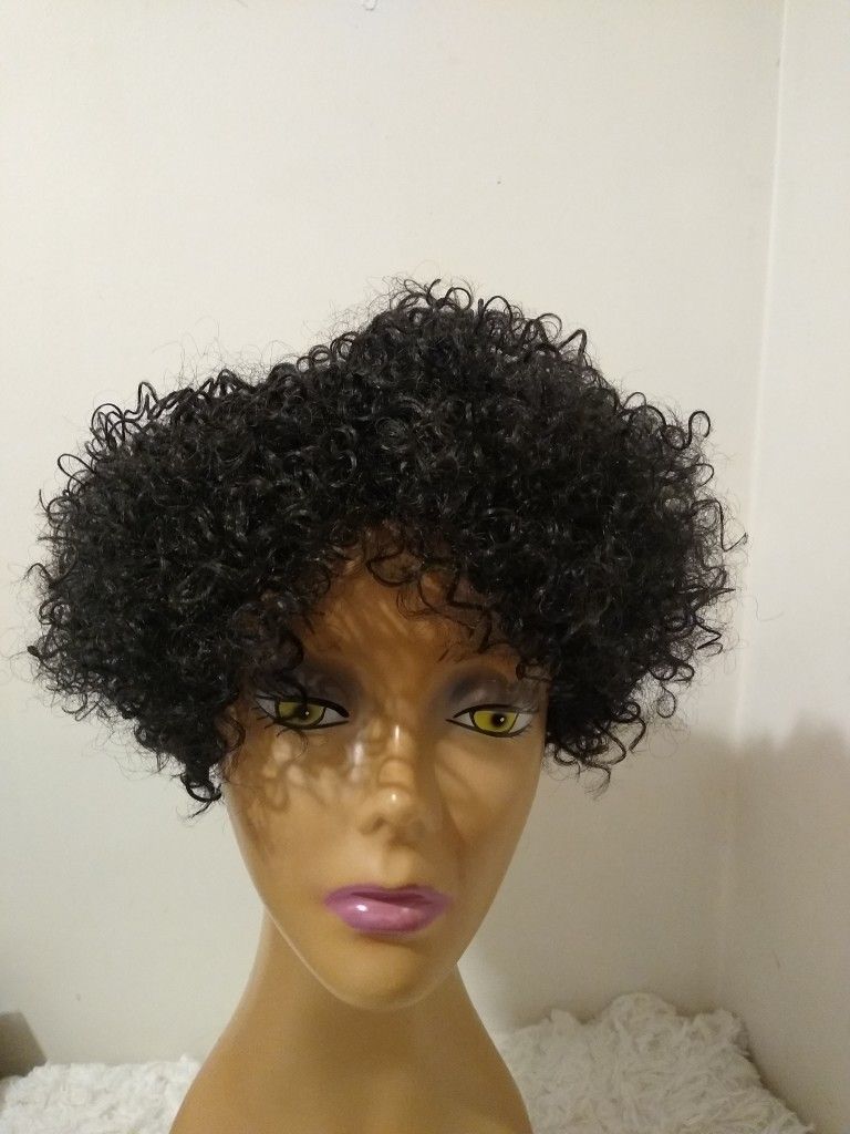 Human Hair Blend Wig