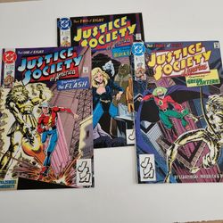 Justice Society of America (1991 series) #1-3 Run NM condition. DC comics lot VG
