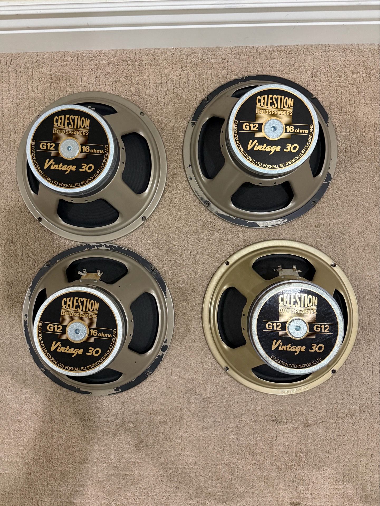 Celestion Vintage 30’s , 16ohm 12” Guitar Speakers