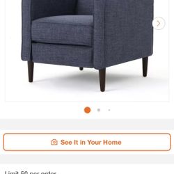 Noble House Deborah Dark Blue Polyester Standard (No Motion) Recliner with Tufted Cushions